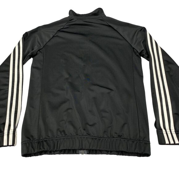 adidas Track Jacket Womens Medium Black Polyester Logo Long Sleeve Full Zipper - Picture 14 of 16